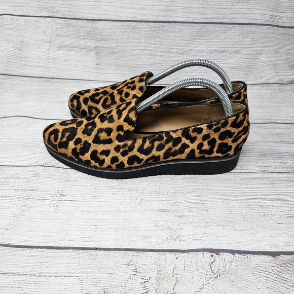 Franco Sarto Mercy‎ Women's Slip On Tan/Black Leopard Print Real Fur Size 9.5 - Picture 7 of 12